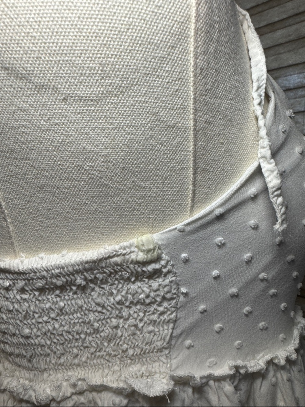 Women’s White Swiss Dot Tie-Strap Flowy Sundress. Size Small - Picture 7 of 9